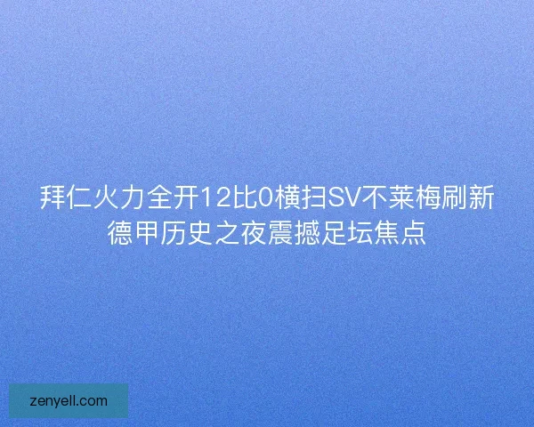拜仁火力全开12比0横扫SV不莱梅刷新德甲历史之夜震撼足坛焦点