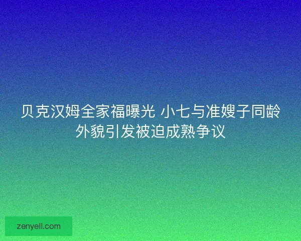 贝克汉姆全家福曝光 小七与准嫂子同龄外貌引发被迫成熟争议