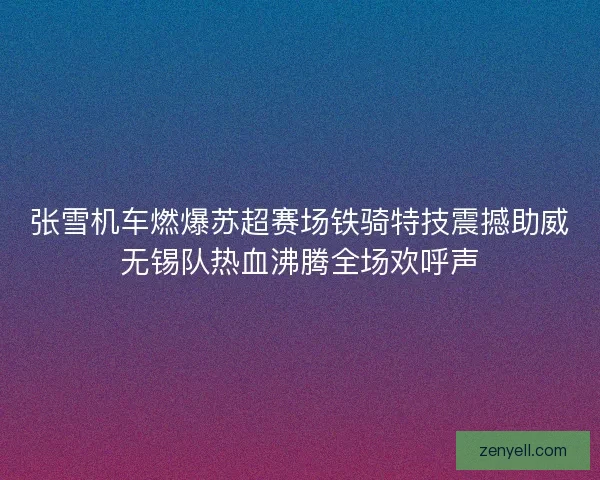 张雪机车燃爆苏超赛场铁骑特技震撼助威无锡队热血沸腾全场欢呼声