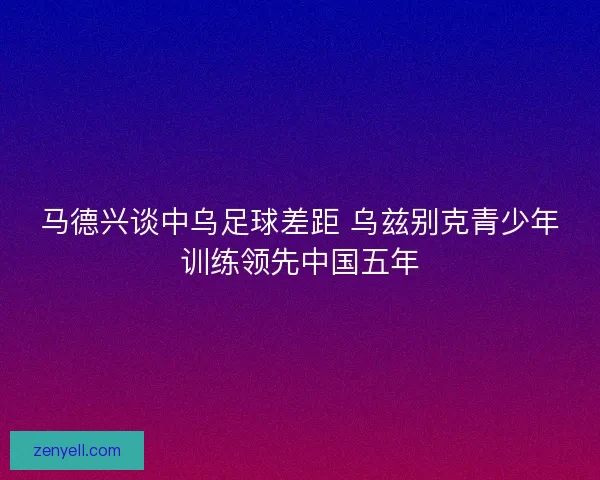 马德兴谈中乌足球差距 乌兹别克青少年训练领先中国五年